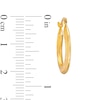 Thumbnail Image 2 of Basket Textured Oval Hoop Earrings in 14K Gold