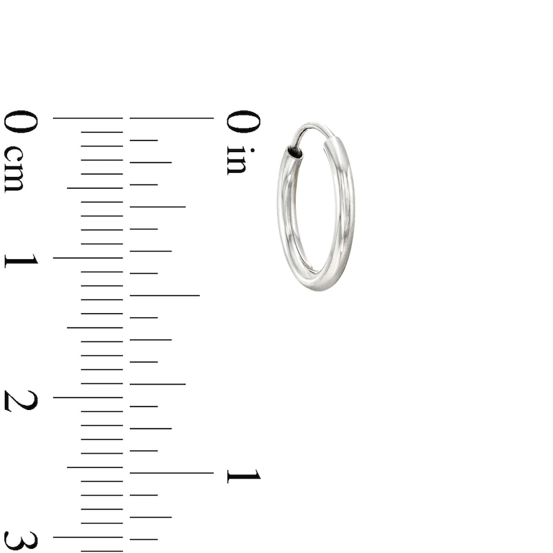 Endless 12.0mm Hoop Earrings in Hollow 14K White Gold