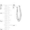 Thumbnail Image 2 of Basket Textured Oval Hoop Earrings in 14K White Gold