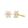 Thumbnail Image 0 of Child's Cubic Zirconia Poinsettia Flower Stud Earrings in 14K Gold