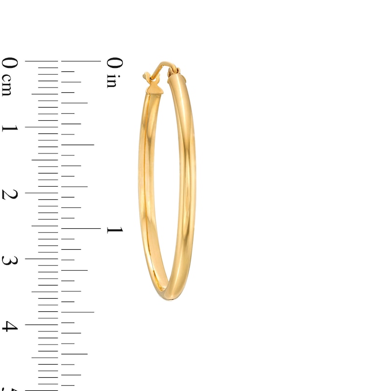 Main Image 3 of 36.0mm Oval Hoop Earrings in Hollow 14K Gold