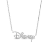 Thumbnail Image 1 of Enchanted Disney 1/6 CT. T.W. Diamond Script Necklace in Sterling Silver