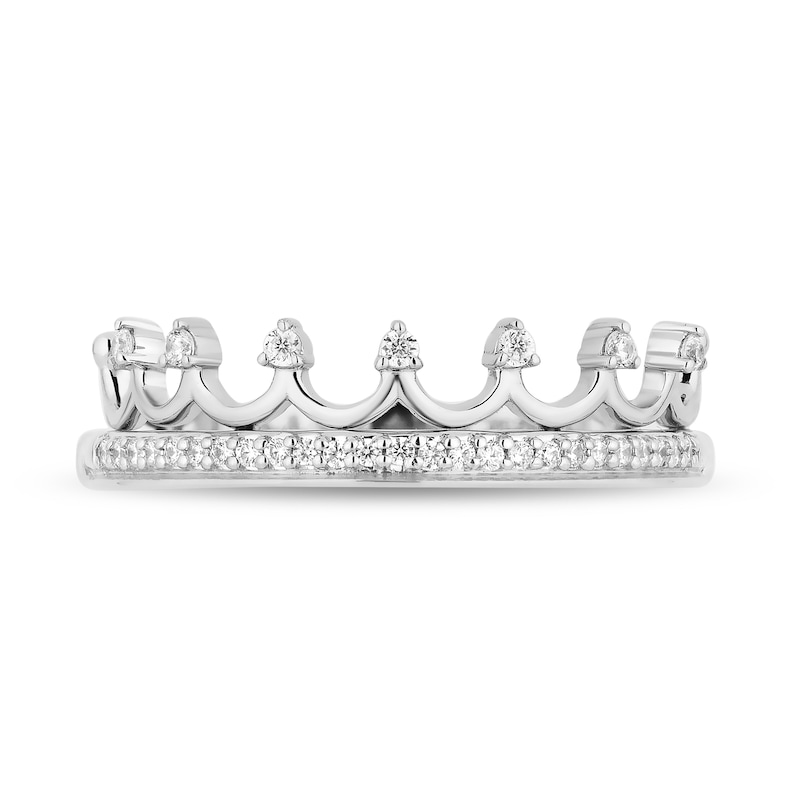 Main Image 6 of Enchanted Disney 1/5 CT. T.W. Diamond Castle Ring Set in Sterling Silver