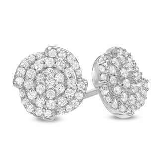 1/8 BAHT SPARKLING DIAMOND-CUT HOLLOW HEART STUD EARRINGS IN 23K GOLD –  eThaiGold