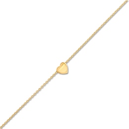 Child's Sliding Heart Adjustable Bracelet in 14K Gold - 6.0&quot;