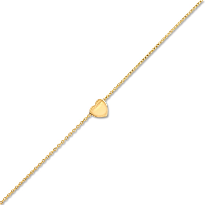 Child's Sliding Heart Adjustable Bracelet in 14K Gold - 6.0"