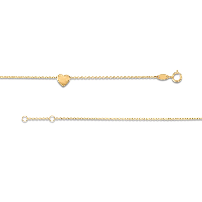 Child's Sliding Heart Adjustable Bracelet in 14K Gold - 6.0"