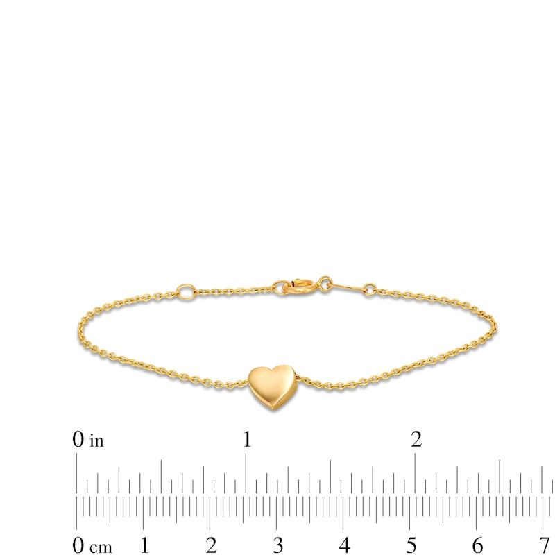 Child's Sliding Heart Adjustable Bracelet in 14K Gold - 6.0"