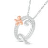 Thumbnail Image 2 of 1/20 CT. T.W. Diamond Cursive &quot;Q&quot; with Butterfly Pendant in Sterling Silver and 10K Rose Gold