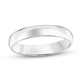 4.0mm Engravable Low Dome Comfort-Fit Wedding Band in 14K White Gold (1 Line)