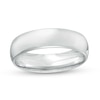 Thumbnail Image 1 of 6.0mm Engravable Low Dome Comfort-Fit Wedding Band in 10K White Gold (1 Line)