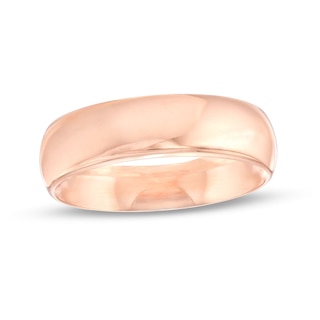 4.0mm Engravable Low Dome Comfort-Fit Wedding Band in 10K Rose Gold (1  Line)