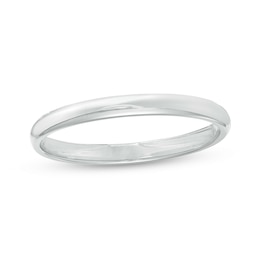 2.0mm Engravable Low Dome Comfort-Fit Wedding Band in 14K White Gold (1 Line)