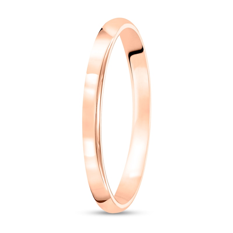 2.0mm Engravable Low Dome Comfort-Fit Wedding Band in 10K Rose Gold (1 Line)