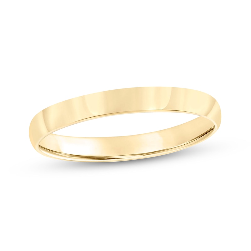 Men's 3.0mm Engravable Low Dome Comfort-Fit Wedding Band in 10K Gold (1 Line)
