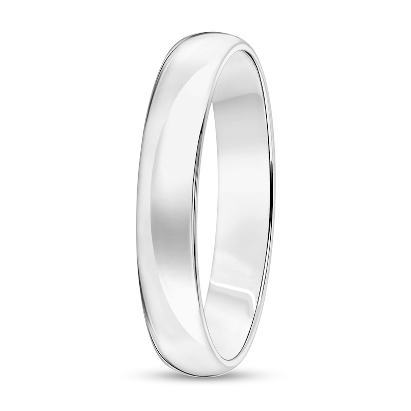 4.0mm Engravable Low Dome Comfort-Fit Wedding Band in 10K White Gold (1 Line)