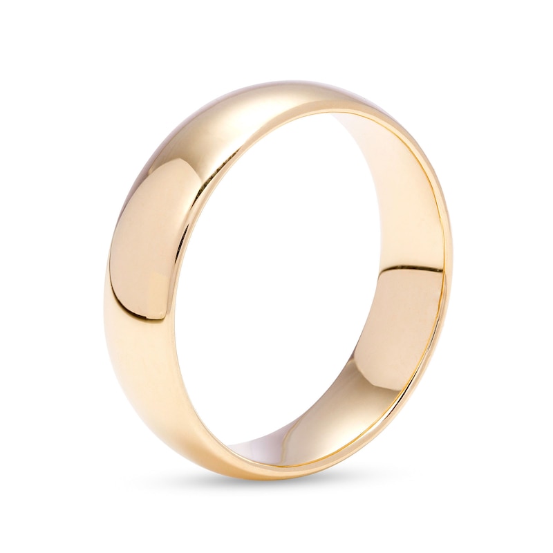 6.0mm Engravable Low Dome Comfort-Fit Wedding Band in 10K Gold (1 Line)