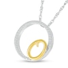 Thumbnail Image 2 of 1/10 CT. T.W. Diamond Circle with &quot;O&quot; Initial Pendant in Sterling Silver and 10K Gold