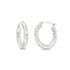 Thumbnail Image 1 of Diamond-Cut 20.0mm Tube Hoop Earrings in Hollow 14K White Gold