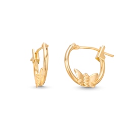 Child's Butterfly Hoop Earrings in 14K Gold