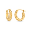 Thumbnail Image 1 of Diamond-Cut 13.0mm Tube Hoop Earrings in Hollow 14K Gold