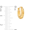 Thumbnail Image 3 of Diamond-Cut 13.0mm Tube Hoop Earrings in Hollow 14K Gold