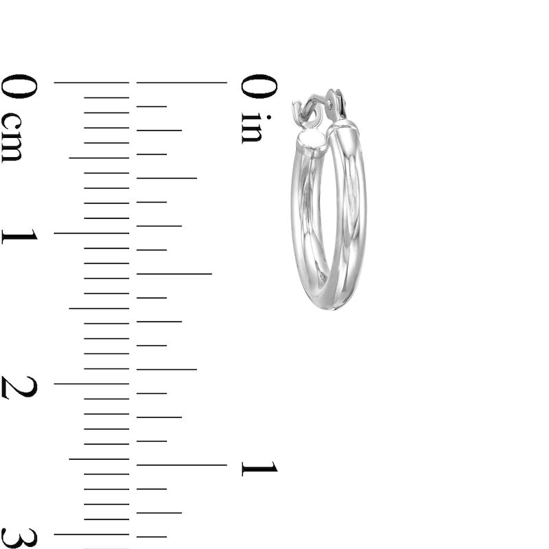 14.0mm Tube Hoop Earrings in Hollow 14K White Gold