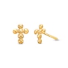 Thumbnail Image 0 of Child's Bead Cross Stud Earrings in 14K Gold