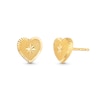 Thumbnail Image 1 of Diamond-Cut Heart-Shaped Stud Earrings in 14K Gold