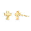 Thumbnail Image 1 of Puffed Cross Stud Earrings in 14K Gold