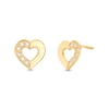 Thumbnail Image 1 of Child's Cubic Zirconia Half Heart Stud Earrings in 14K Gold