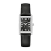 Thumbnail Image 0 of Ladies' Caravelle by Bulova Crystal Accent Black Leather Strap Watch with Rectangular Black Dial (Model: 43L222)