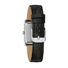 Thumbnail Image 2 of Ladies' Caravelle by Bulova Crystal Accent Black Leather Strap Watch with Rectangular Black Dial (Model: 43L222)