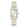 Thumbnail Image 0 of Ladies' Caravelle by Bulova Crystal Accent Two-Tone Watch with Rectangular Dial (Model: 45L191)