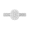 Thumbnail Image 3 of 1/2 CT. T.W. Emerald-Cut Diamond Scallop Frame Vintage-Style Engagement Ring in 14K White Gold