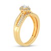 Thumbnail Image 2 of 1/2 CT. T.W. Oval Diamond Frame Overlay Bridal Set in 14K Gold