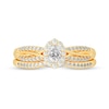 Thumbnail Image 3 of 1/2 CT. T.W. Oval Diamond Frame Overlay Bridal Set in 14K Gold