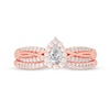 Thumbnail Image 3 of 1/2 CT. T.W. Pear-Shaped Diamond Frame Overlay Bridal Set in 14K Rose Gold