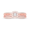 Thumbnail Image 3 of 1/2 CT. T.W. Princess-Cut Diamond Frame Overlay Bridal Set in 14K Rose Gold