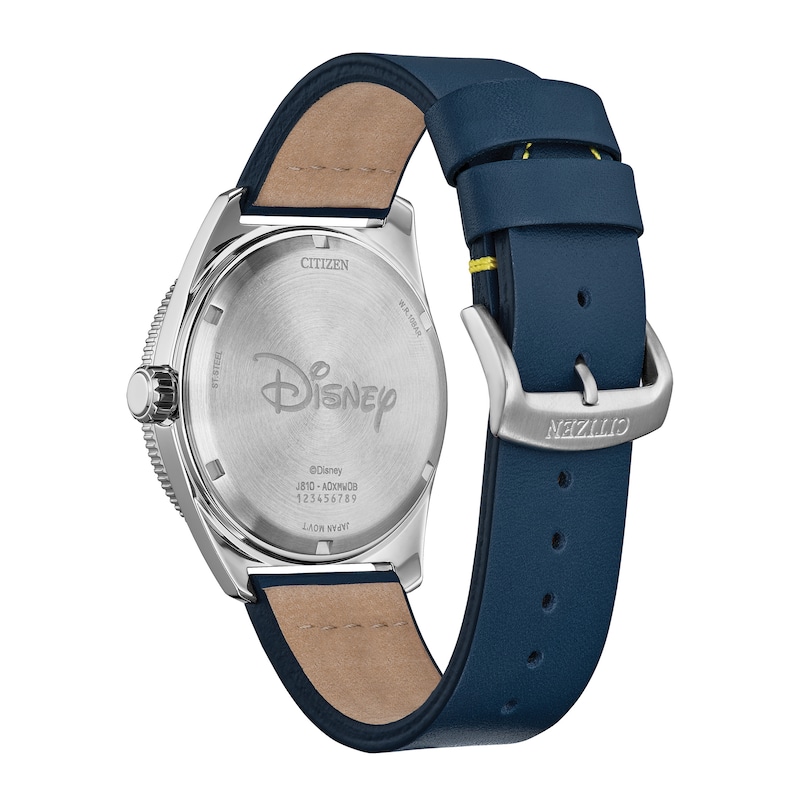 Citizen Eco-Drive® Disney Donald Duck with Shark Blue Leather Strap Watch with Blue Dial (Model: AW1790-05W)