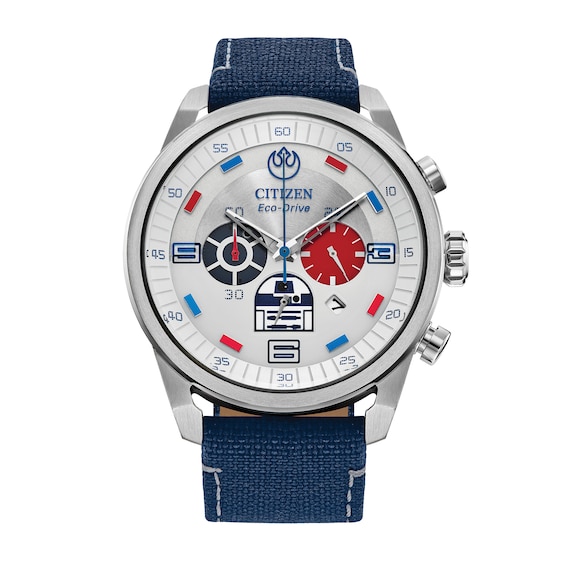 Men's Citizen Eco-DriveÂ® Star Warsâ¢ R2-D2â¢ Blue Cordura Strap Chronograph Watch (Model: CA4219-03W)