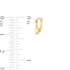 Thumbnail Image 2 of Child's 3.0mm Heart-Shaped Lab-Created Opal Tube Hoop Earrings in Hollow 14K Gold