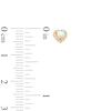 Thumbnail Image 1 of Child's 3.0mm Cabochon Lab-Created Opal and Cubic Zirconia Frame Heart Stud Earrings in 14K Gold