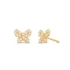 Thumbnail Image 0 of Child's Cubic Zirconia Butterfly Stud Earrings in 14K Gold