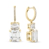 Thumbnail Image 1 of EFFY™ Collection Multi-Shape White Topaz and 1/8 CT. T.W. Diamond Stacked Drop Earrings in 14K Gold