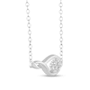 Thumbnail Image 2 of 1/20 CT. T.W. Multi-Diamond Sideways Infinity Necklace in Sterling Silver