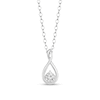 Thumbnail Image 1 of 1/8 CT. Diamond Solitaire Infinity Teardrop Pendant in 10K White Gold