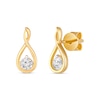 Thumbnail Image 0 of 1/4 CT. T.W. Diamond Solitaire Infinity Teardrop Earrings in 10K Gold