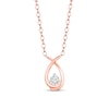 Thumbnail Image 1 of 1/8 CT. T.W. Diamond Solitaire Ichthus Necklace in 10K Rose Gold