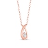 Thumbnail Image 2 of 1/8 CT. T.W. Diamond Solitaire Ichthus Necklace in 10K Rose Gold